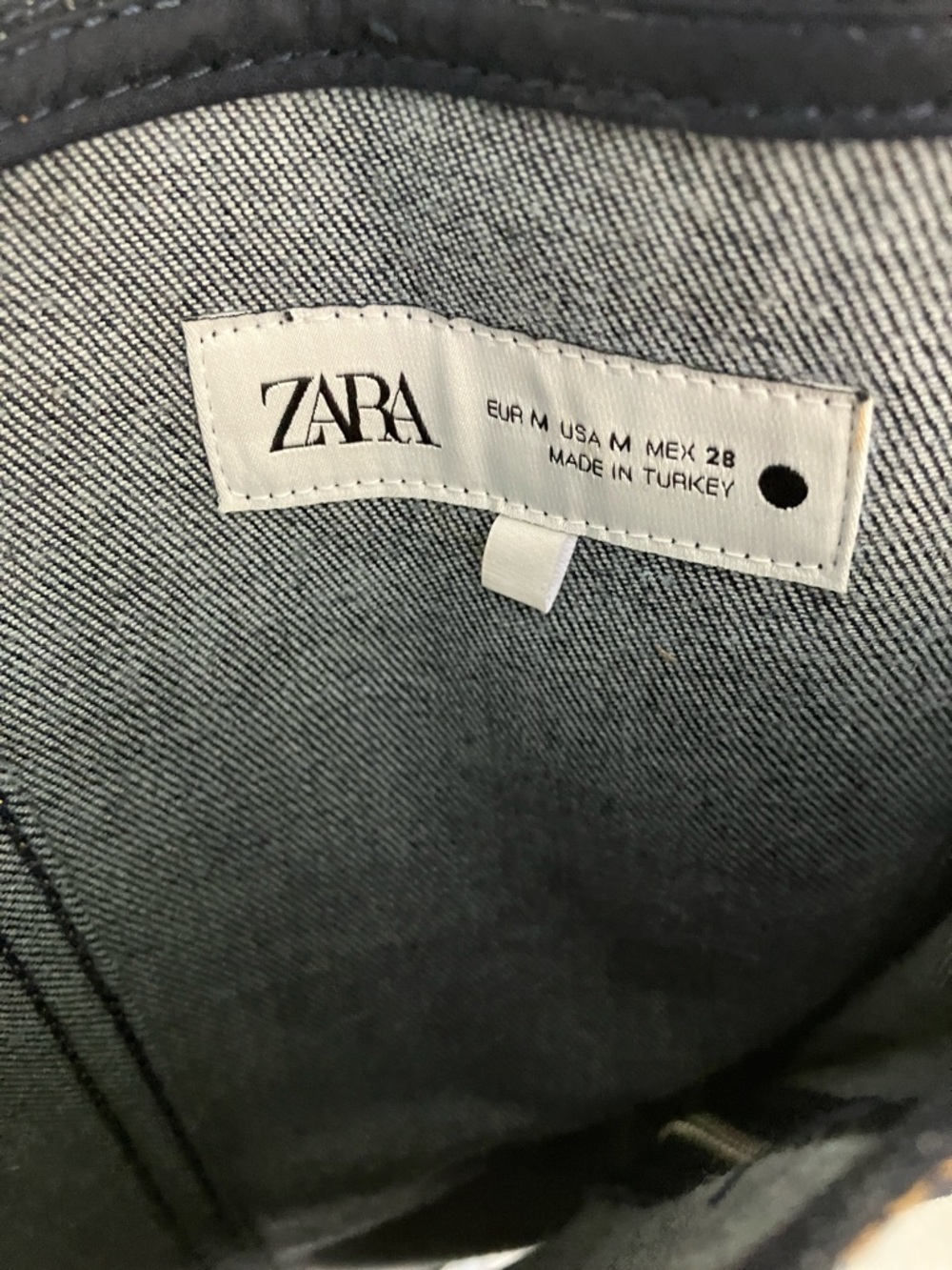 Zara Black Denim Jacket - Washed Black Interior